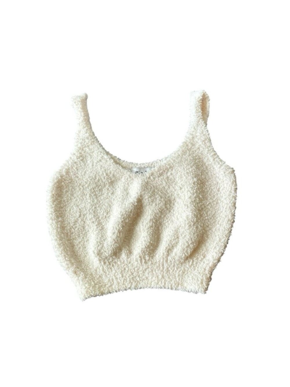 Streetwear Y2K Pleshy Cozy V Neck Sleeveless Crop Top White M Coquette Indie